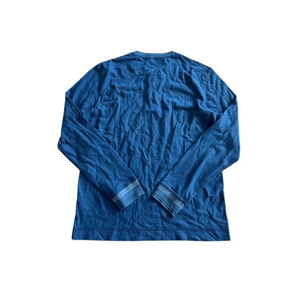 CLUB MONACO Men's Blue Henley Long Sleeve Top Size Medium - Picture 5 of 5